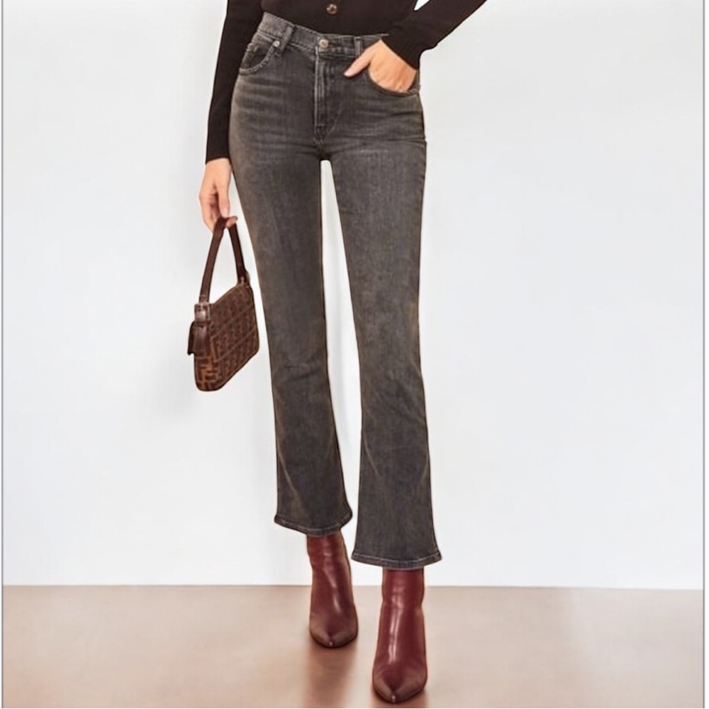 Reformation Jessie High Crop Boot Cut Redondo Wash Denim Jeans 27”